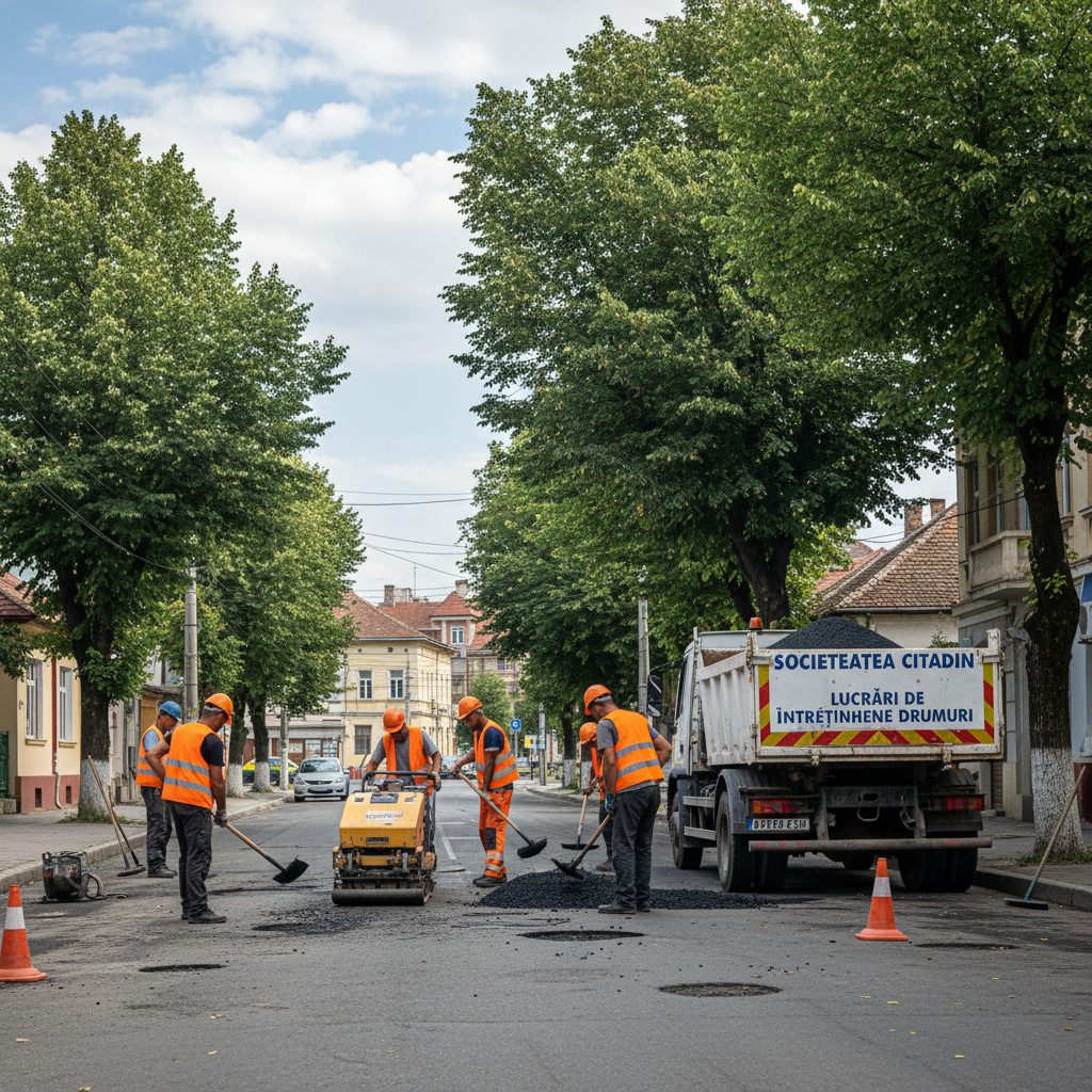 Societatea Citadin efectuează lucrări de întreținere pe străzile din municipiul Zalău