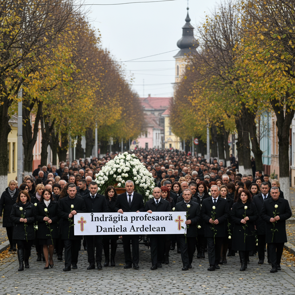 Sute de persoane din Zalău au condus pe ultimul drum profesoara îndrăgită Daniela Ardelean